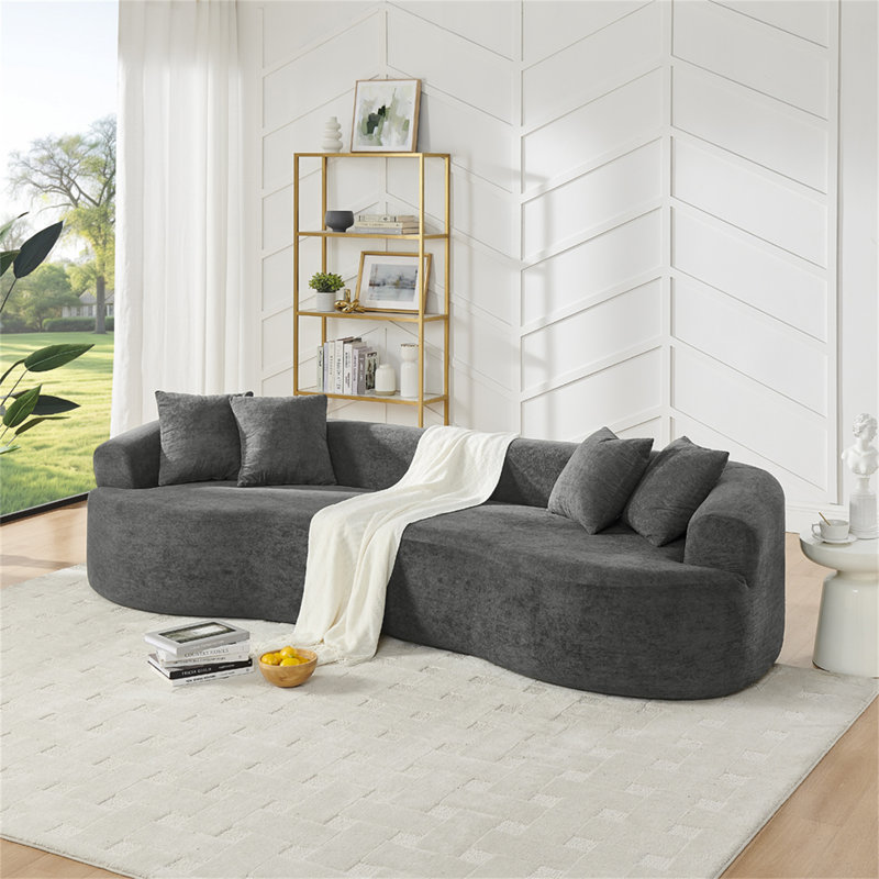 Canapé modulaire courbé 4 places Modern Cloud, canapé de salon à compression minimaliste, sans assemblage, chenille