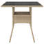 Table de jardin vidaXL en rotin de poly, verre trempé, acier thermolaqué-325650168
