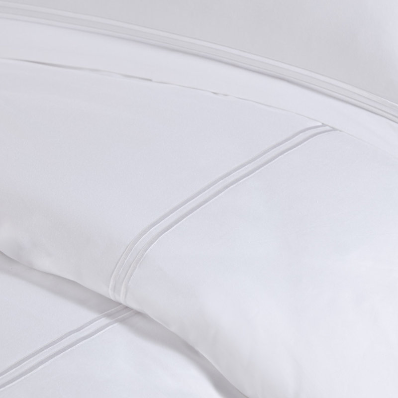 Ensembles de literie en satin de coton de luxe, motif brodé moderne pour la maison