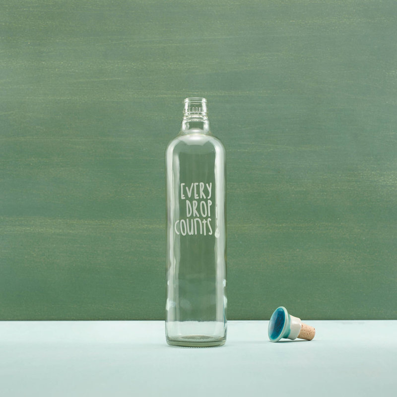 Drop Glass Water Bottle With Ceramic Stopper-750 ML
