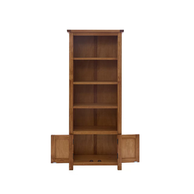 Arise-Sun High Bookcase with Cupboards, Walnut