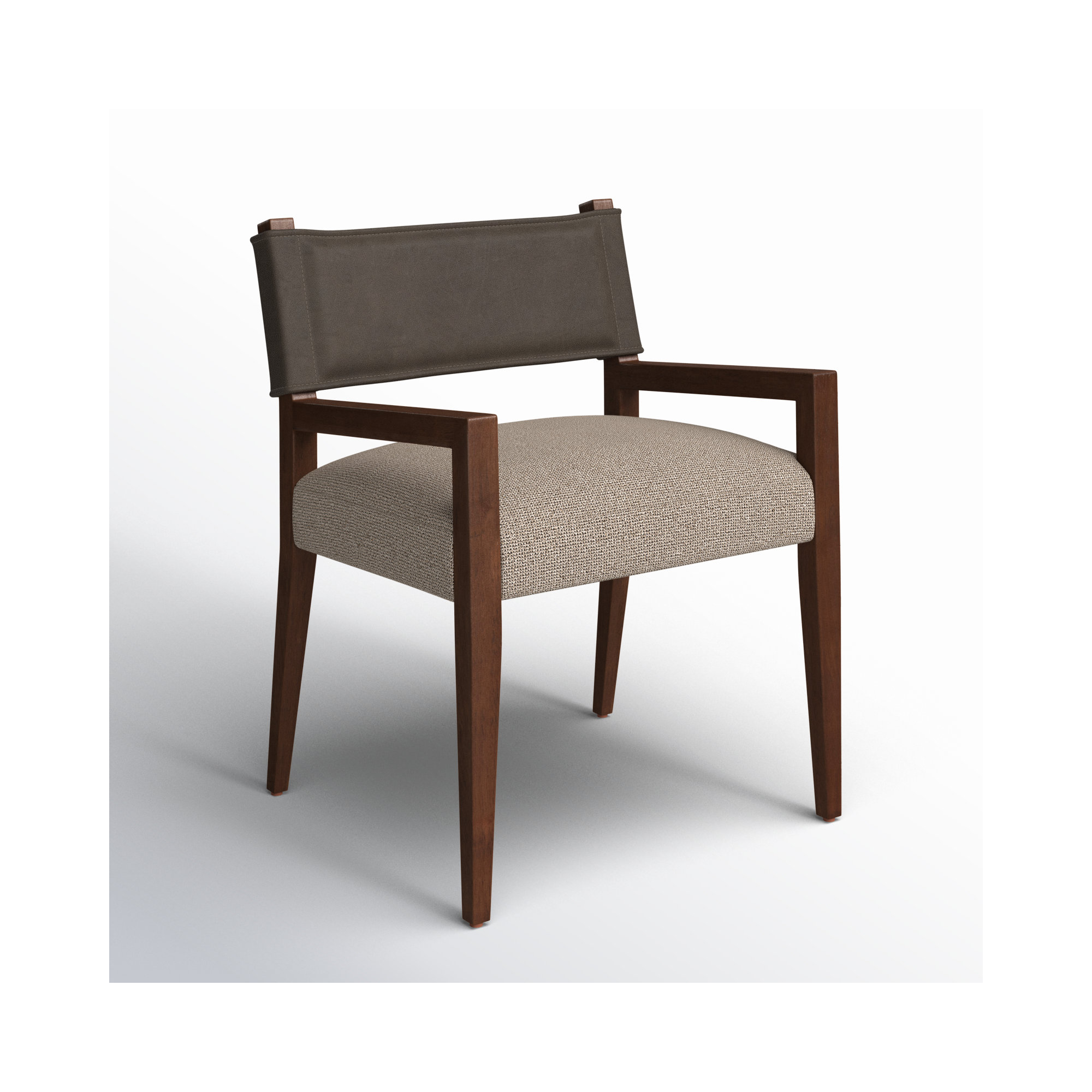 Lorretta Arm Chair, Dark Brown, Gray Viscose/Polyester