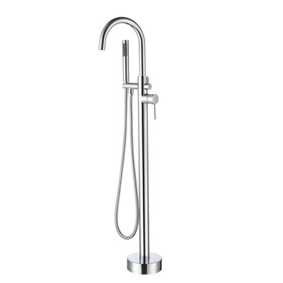 Double Handle Floor Mounted Tub Faucet with Handshower -  mondawe, AM-S123C-CH