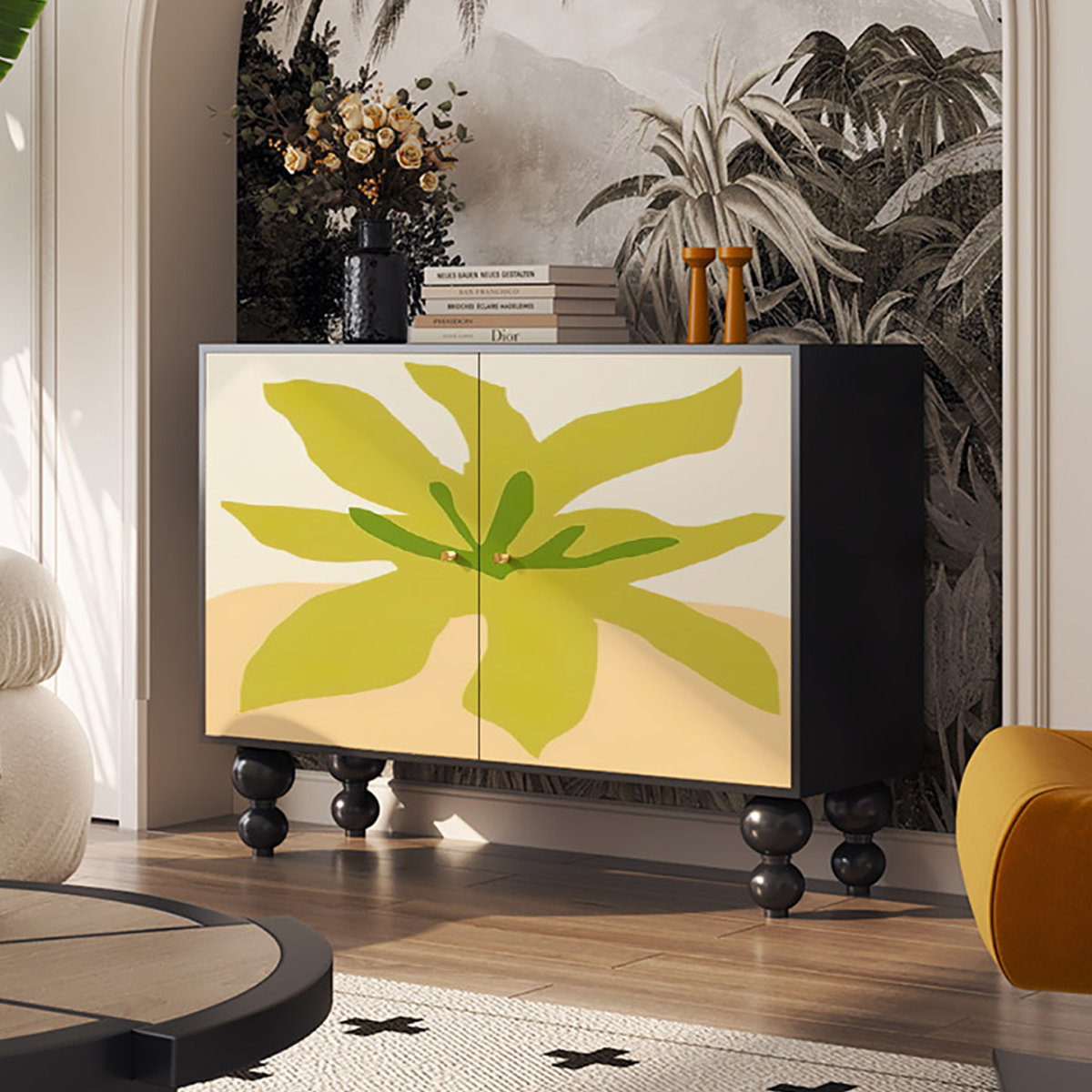 East Urban Home High end art decorative storage cabinet