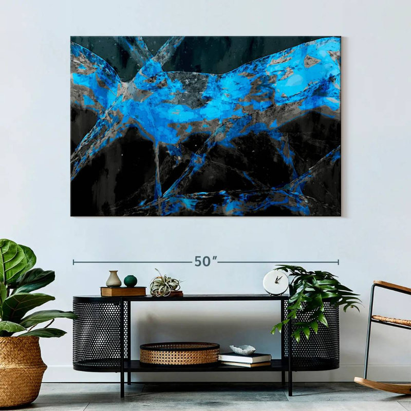 Avery Midnight Blue Abstract, 34" H x 51" W