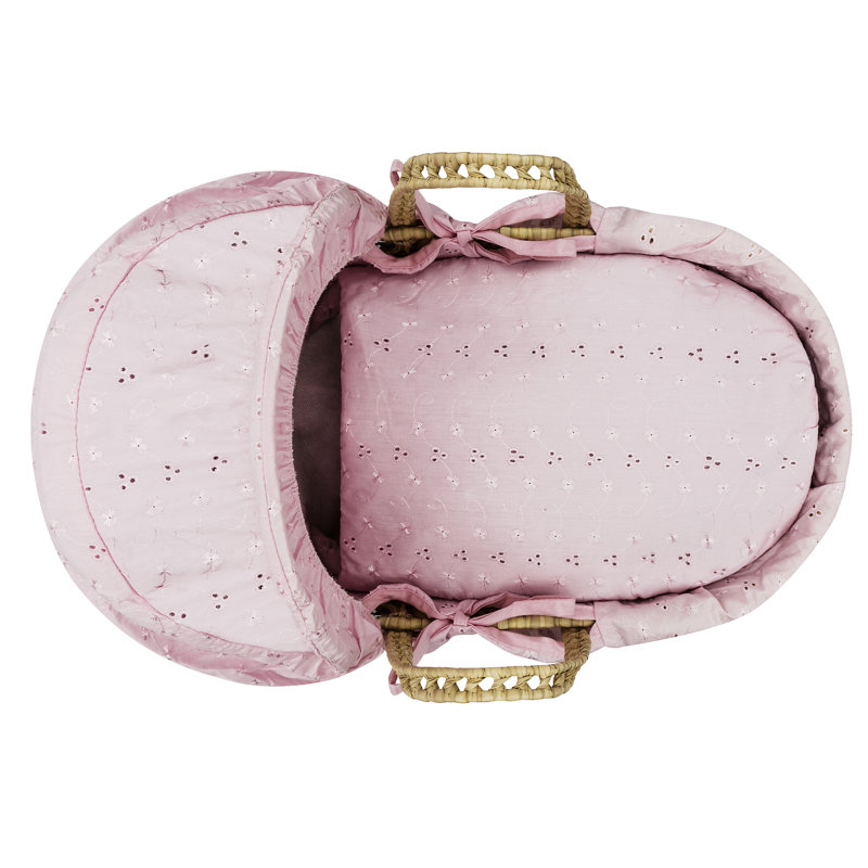 Mini Doll's Moses Basket, Pink