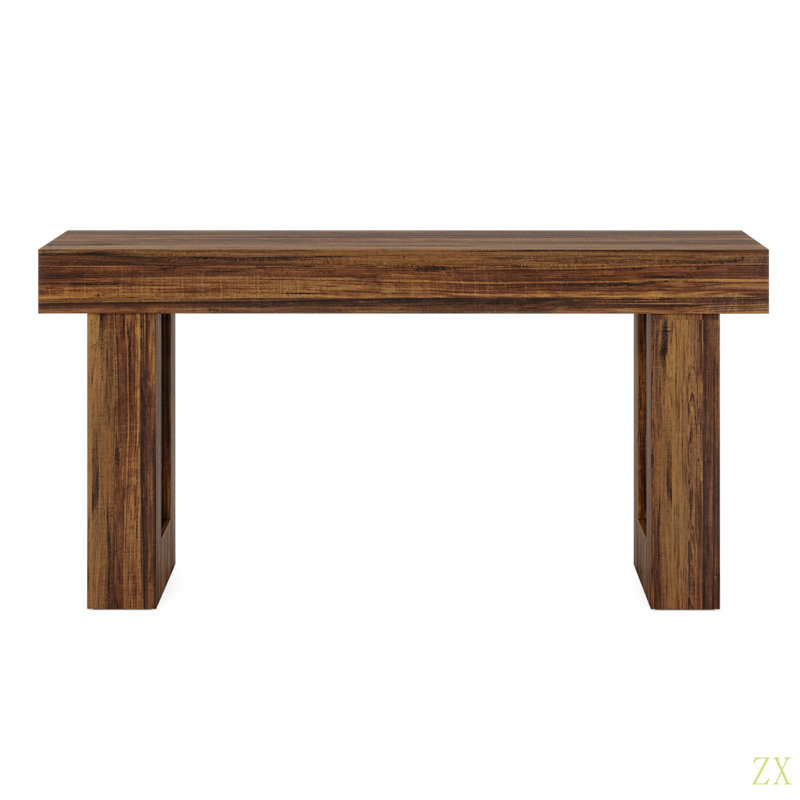 63" Long Farmhouse Console Table,   Recgular Sofa Table Behind Couch, Solid Wood Grain Entryway Hallway Table For Living Room, Dining Room