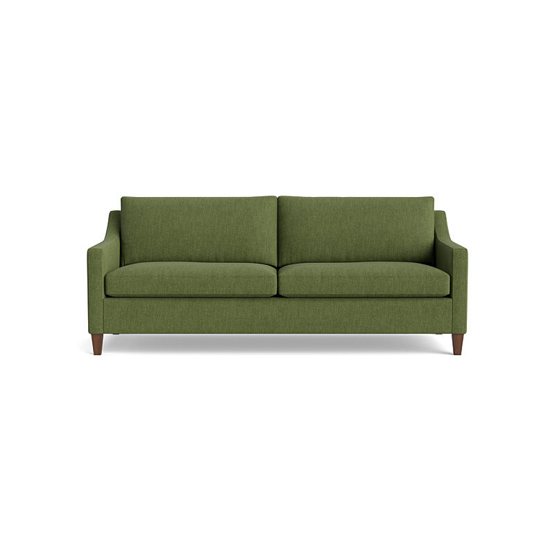 Vera Sofa (85"), Walnut Finish (Angled), Performance Weave - Basil