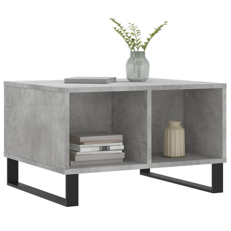 Mitra Sled Coffee Table with Storage, Concrete Grey