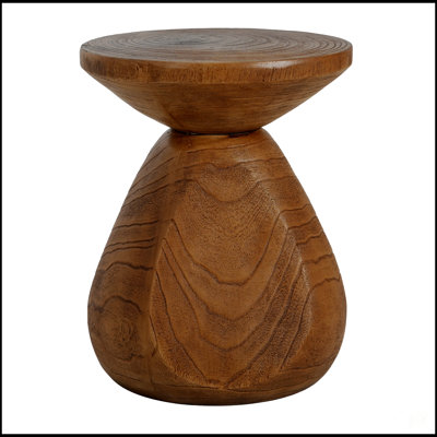 Patti Outdoor Patio MGO Wood Side Table, Rustic Wood Grain Finish, Durable And Lightweight For Indoor And Outdoor Use