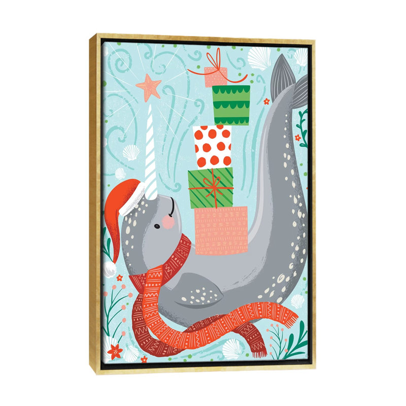 «Seas and Greetings II» par Arrolynn Weiderhold - impression d'art graphique, Aucun mat, Toile encadrée d'or