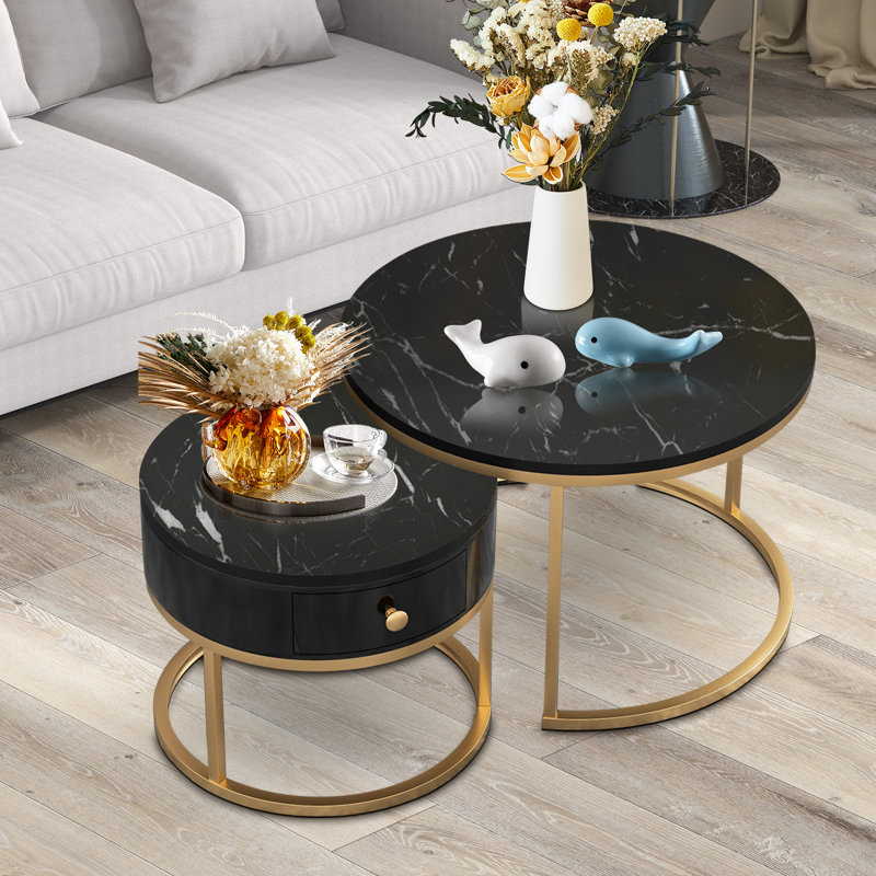 Adeliah Frame Coffee Table with Storage, Black