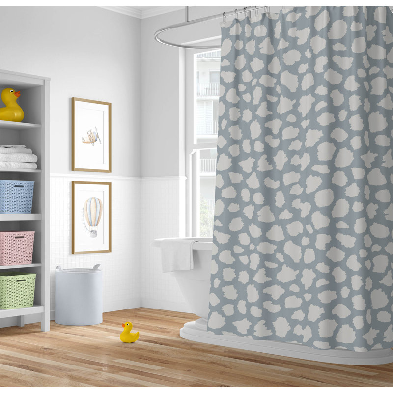 Animal Spot Ultra-Thin Lightweight Shower Curtain, Blue/Slate Blue