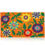 Tapis de porte floral en fibre de coco - 17 x 30 po, naturel et moderne - Tapis de bienvenue extérieur pour porte d'entrée et patio avec support en PVC