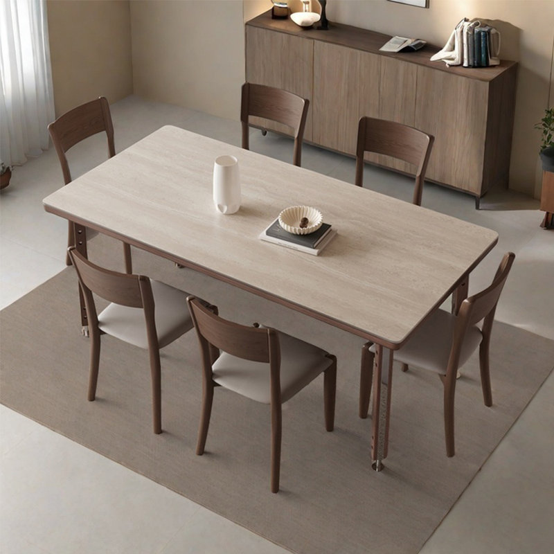 Table de salle à manger rectangulaire européenne, H 29,5 po x L 63 po x l 35,4 po