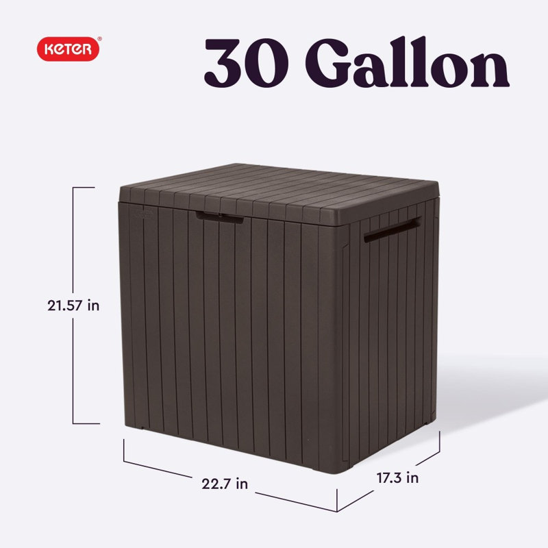 Boîte de rangement extérieure en résine 30 gallons