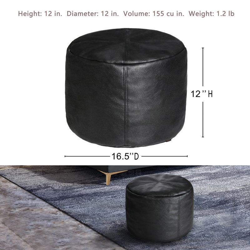 Housse de pouf non rembourrée seulement, Noir