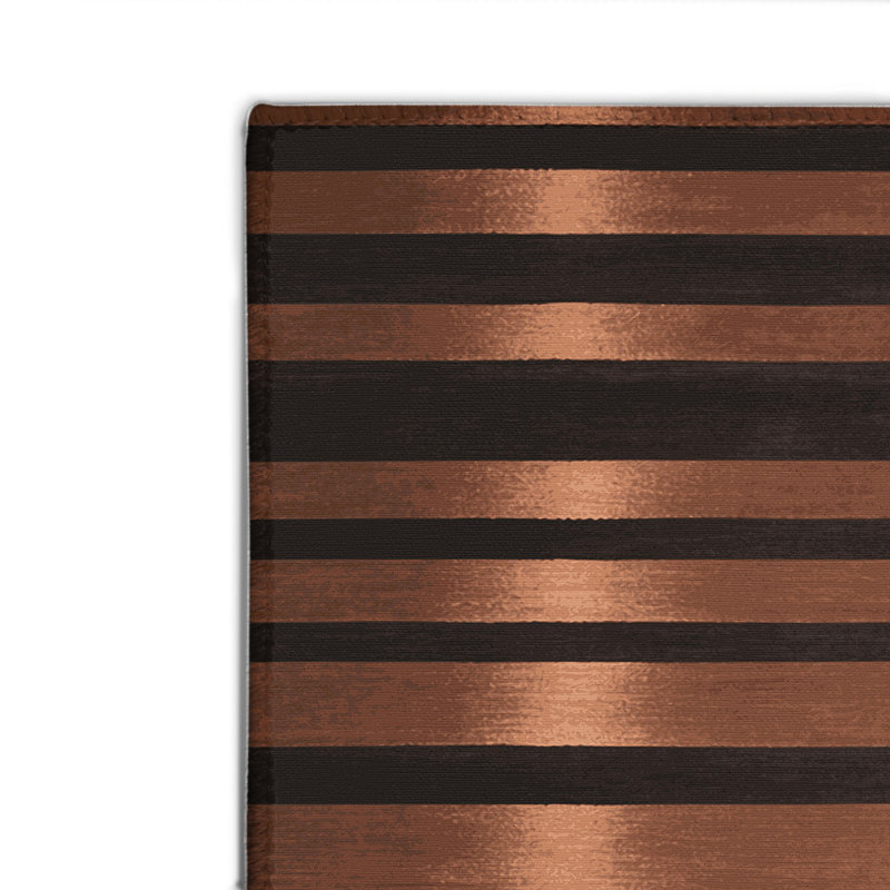 Tapis intérieur / extérieur brun HorizontalStripes, Rectangle 4pi x 6 pi
