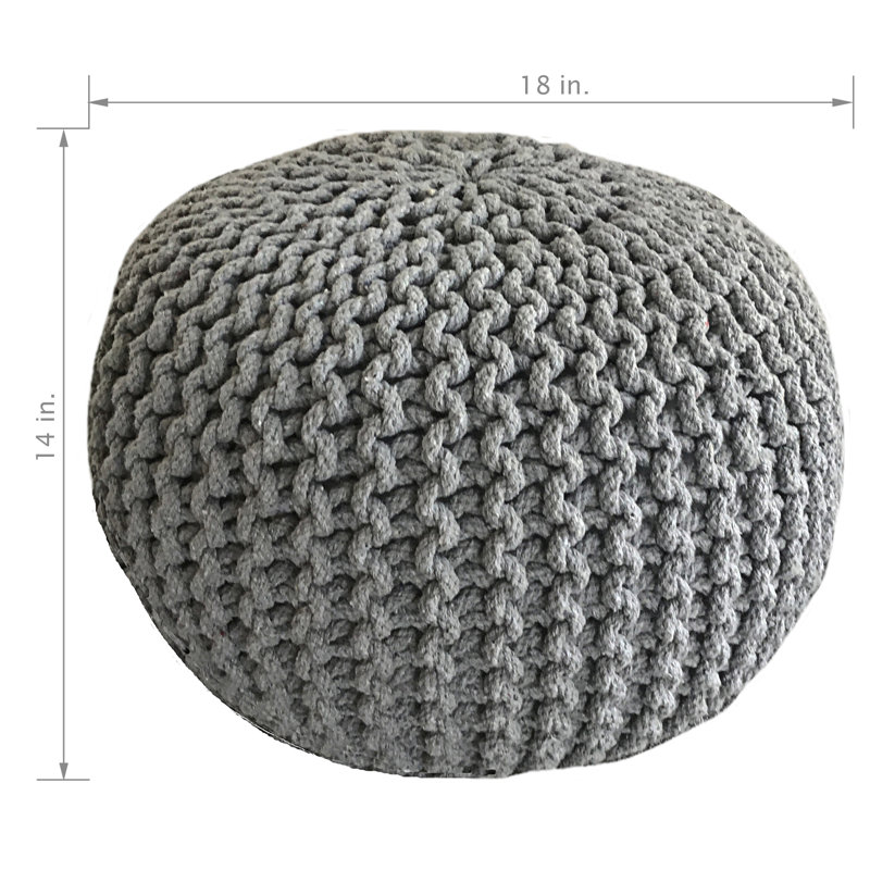 Allicyn Upholstered Pouf, Gray