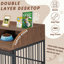 Caisse pour chien polyvalente et robuste avec roues verrouillables et rangement double couche-829942444