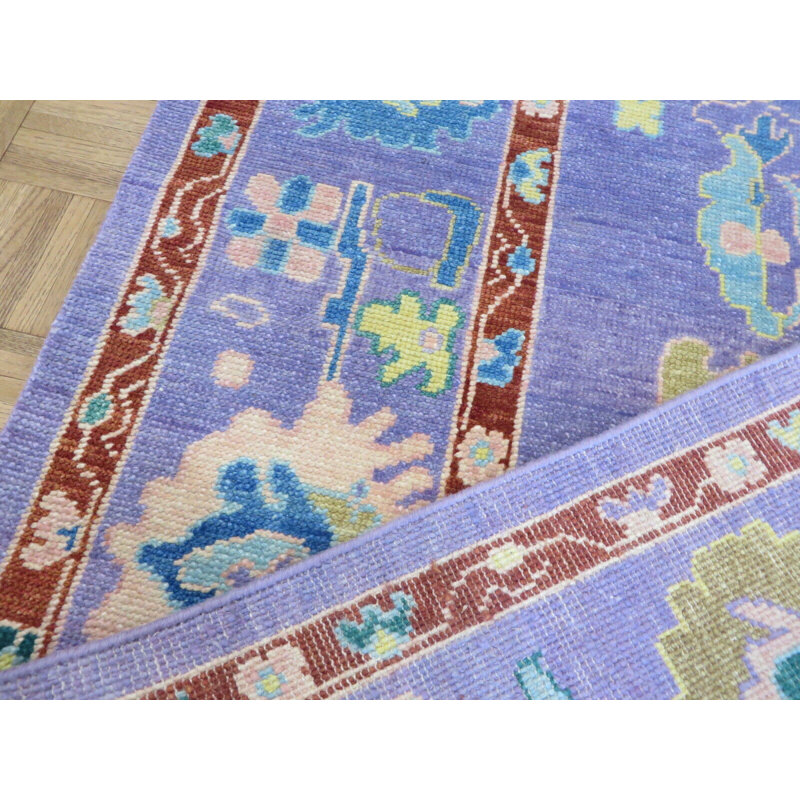 Tapis de zone en laine 9 pi x 11 pi 10 po one-of-kind à la main noué la