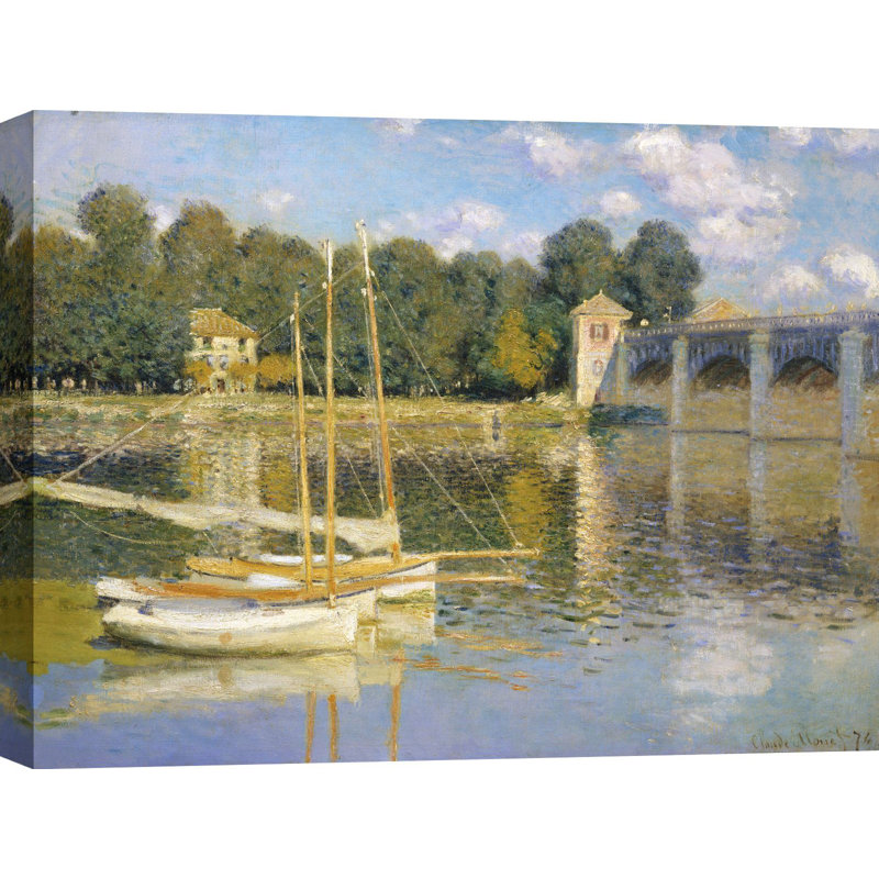 The Bridge At Argenteuil by Claude Monet - Wrapped Canvas Painting, 70cm H x 100cm W x 4cm D