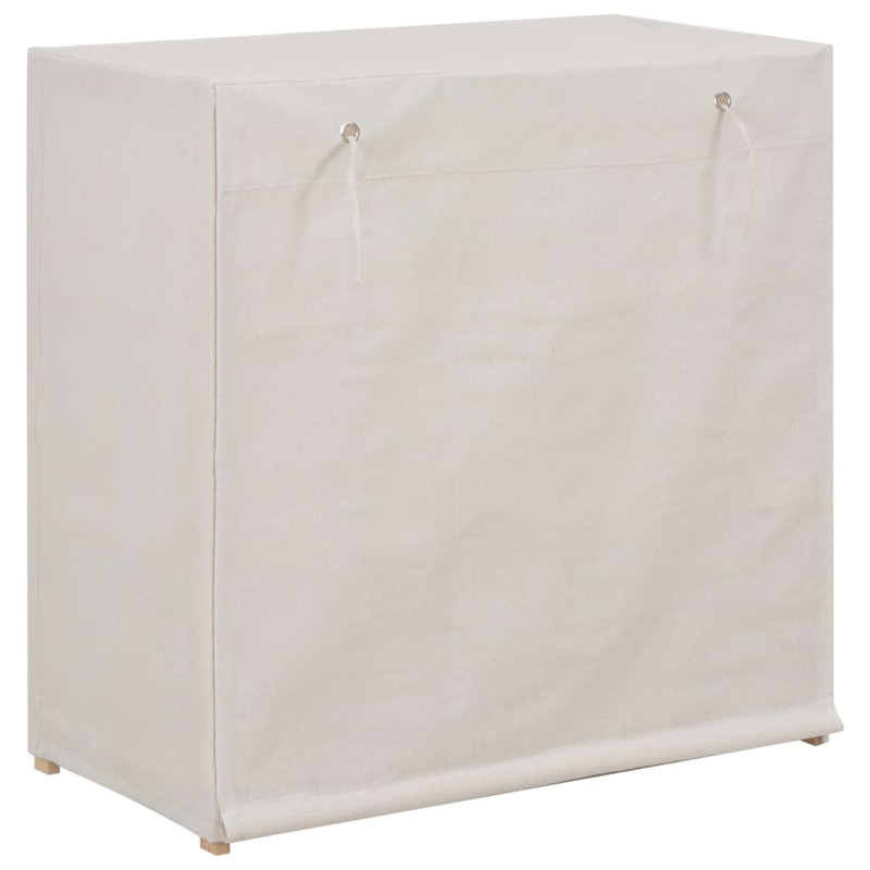 6 Pair Shoe Storage Cabinet, White/Brown