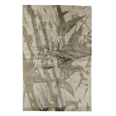 Hand Knotted Area Rug in Olive