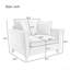 Fauteuil surdimensionné de 46,3 po, tissu chenille, fauteuil confortable et demi-canapé simple avec coussin pour le salon-570636855