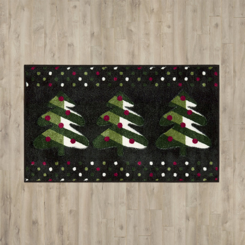 Tapis vert / rouge à 3 arbres Berti