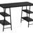 Modern Industrial Computer Desk With Storage Shelves, For Home Office And Small Workspaces, Black Laminate And Metal Finish-681303863