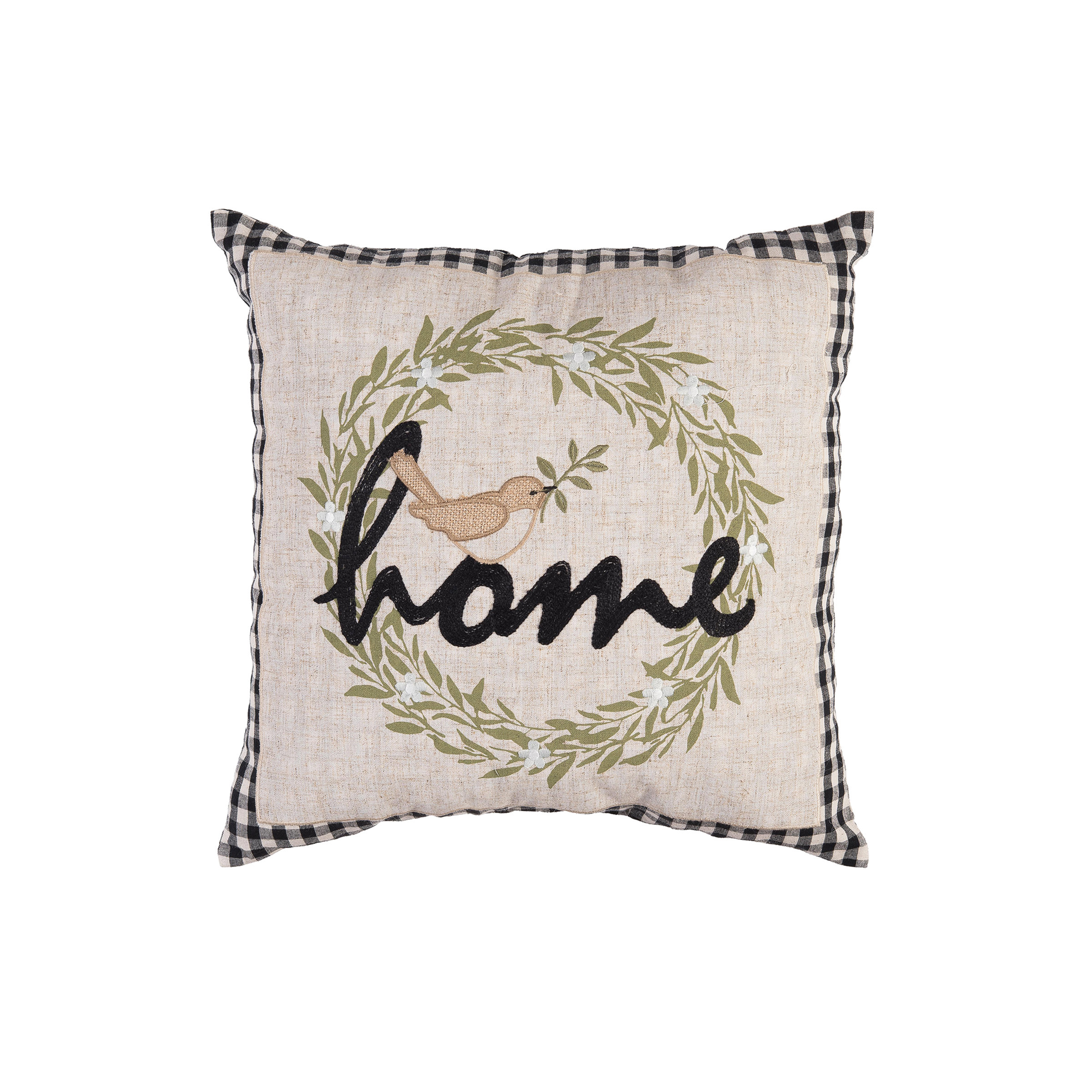 C&F Home Wreathed Birds Home Embroidered Throw Pillow | Wayfair