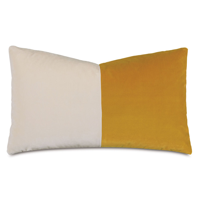 Studio 773 Lifestyle Velvet Lumbar Pillow Cover & Insert, Mustard/Ivory