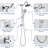 6 Inch Rain Shower Head And Handheld - Low Water Compatible Wall Mounted Dual With Practical Function