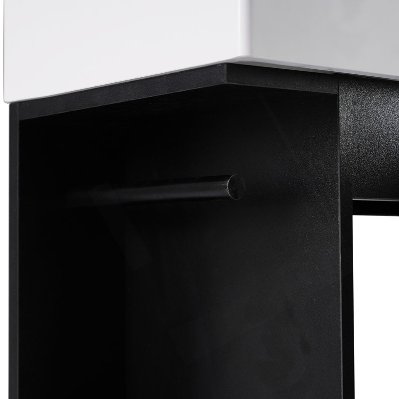 Meuble-lavabo 18,6 po avec lavabo en céramique, Noir