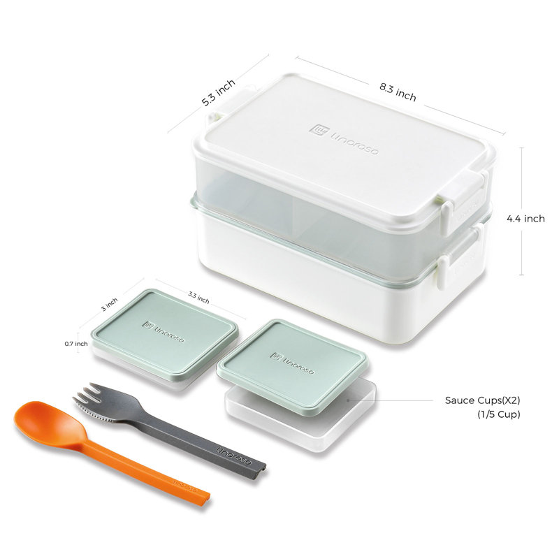 Boîte à bento empilable tout-en-un Linoroso, Craie blanche