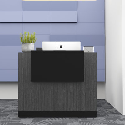 Nehimiah Rectangle Synthetic Laminate Reception Desk