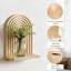 Lot de 2 étagères murales bohèmes en bois, étagères flottantes arc-en-ciel faites à la main, rangement pour bibelots, décoration murale moderne pour chambre, salon, chambre d'enfant, salle de bain