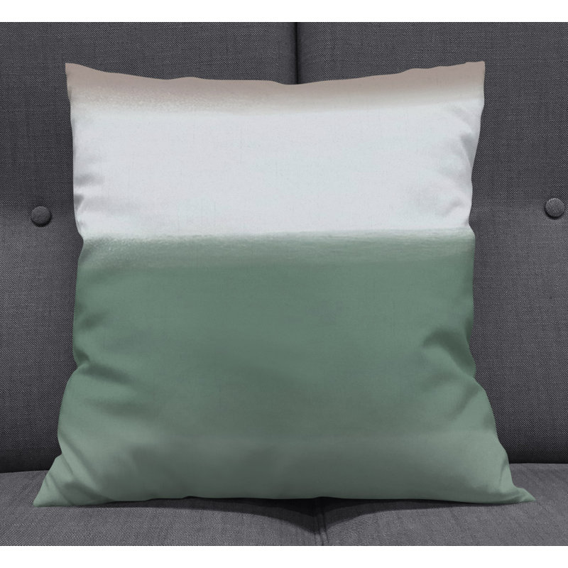 Throw Pillow With Insert, 20"H x 20"W, White/Green Striped 3