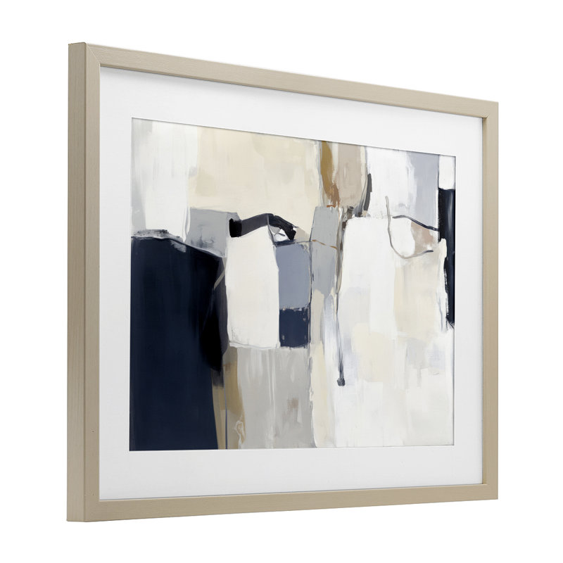 «Neutral Tapisserie Abstraction», reproduction sous verre encadrée, design par Irena Orlov, H 14 po x l 20 po