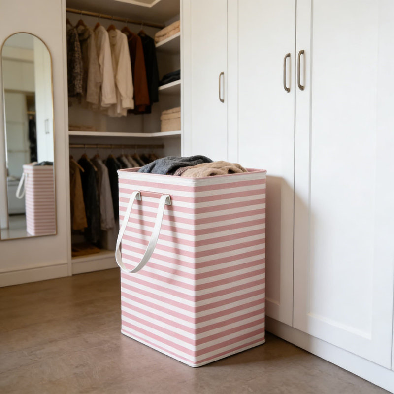 Panier à linge pliable de grande capacité avec de longues poignées en tissu, un bac de rangement de 100 L pour un usage domestique, un dortoir ou un usage commercial, un organisateur polyvalent
