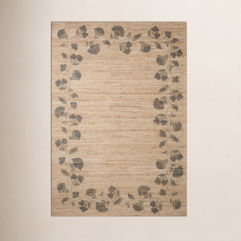 Chris Loves Julia x Loloi Rue Natural / Denim Area Rug, Rectangle 7'6" x 9'6"