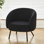 Chaise d'appoint Mid-Century moderne en velours, fauteuil demi-tonneau rembourré avec pieds en métal, canapé simple confortable pour le salon et la chambre à coucher