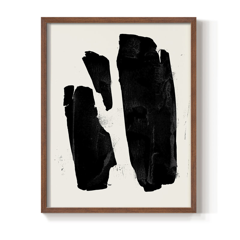 Triple Block Print II, reproduction encadrée - bois massif, Brun, H 14 po x l 11 po