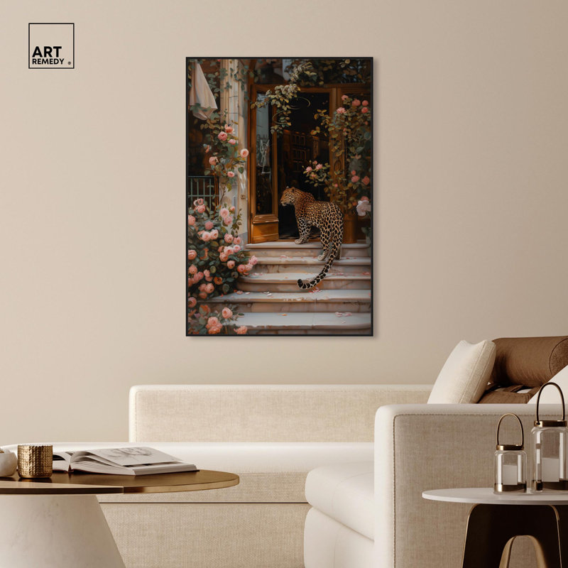 Art sur toile, art moderne, Cadre flottant noir, H 55 po x l 37 po