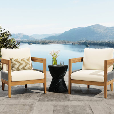 Chaise d'extérieur pour 2 personnes en bois avec des coussins confortables de conception moderne pour la vie 2 sièges de groupe