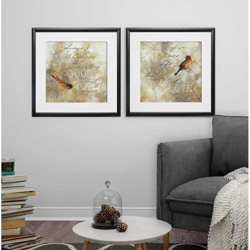 « nature notation », ensemble de 2 reproductions d’impressions encadrées, Cadre noir