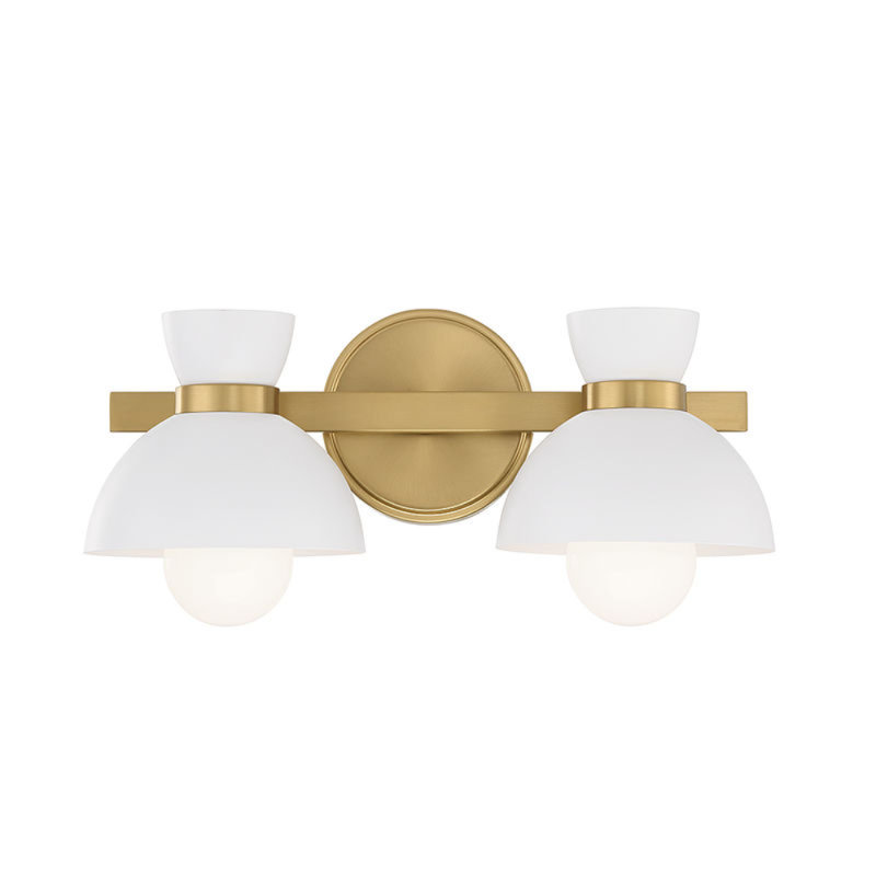 Karalana 2-Light Bathroom Vanity Light In Natural Brass, Natural Brass