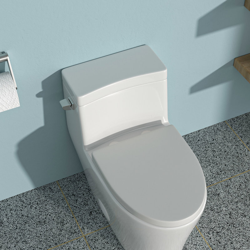 Toilette en céramique blanche moderne - une pièce, siège silencieux, chasse d'eau Tornado, finition haute en porcelaine