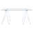 Roda Clear Glass Top Writing Desk